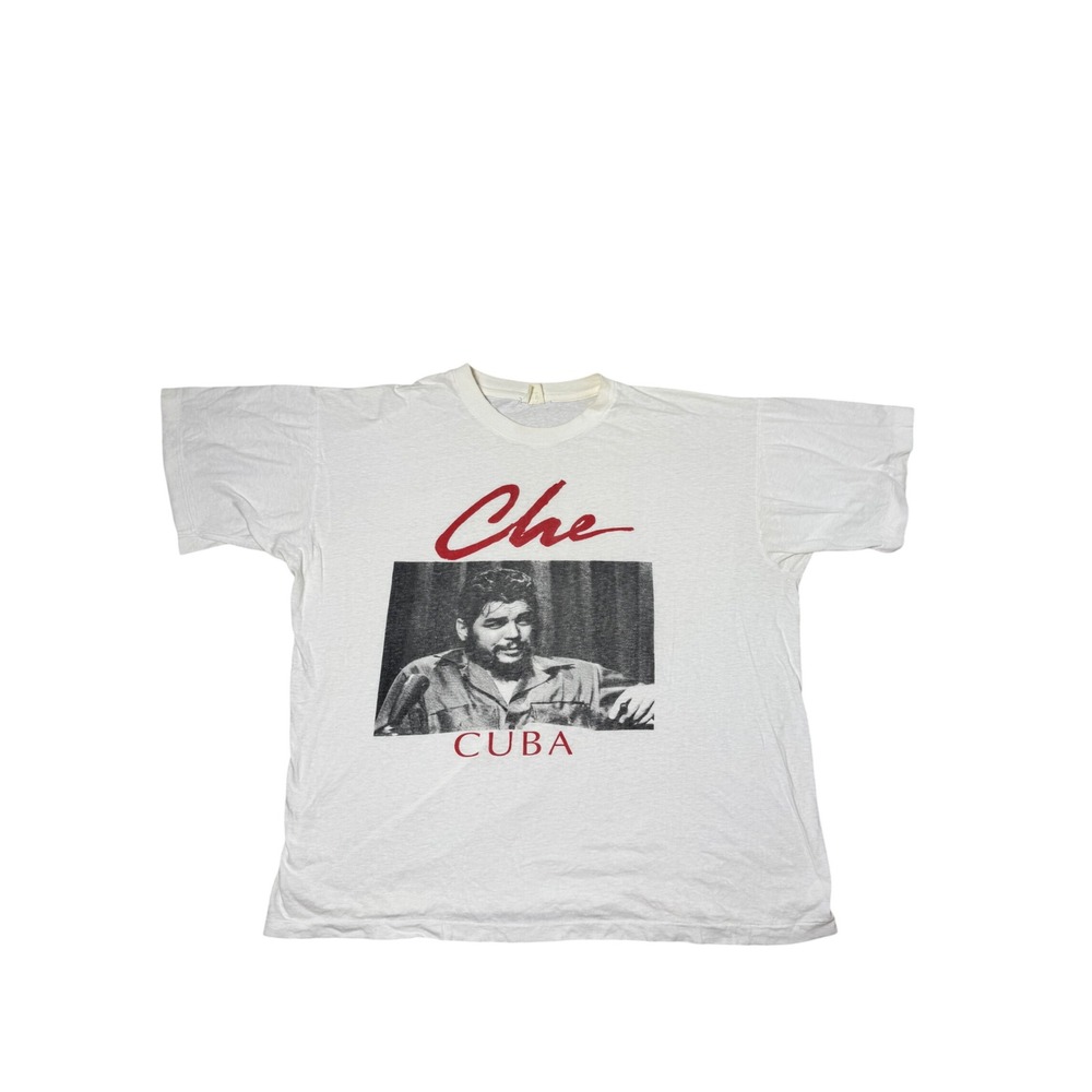Vintage Che Guevara Tee Single Stitch White Unisex Size XXL Cuba Revolution
